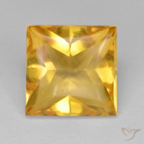 Bright Gold Citrino Gem - 4.3ct Taglio quadrato (ID: 609021)