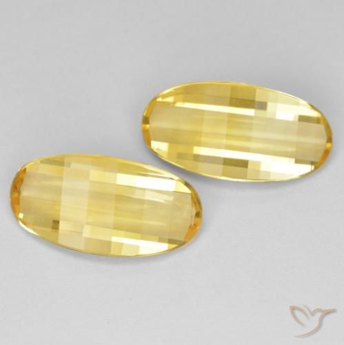 4.97 ctw Golden Citrine Stones, Natural Citrine in Oval Checkerboard (double sided) Shape for Sale