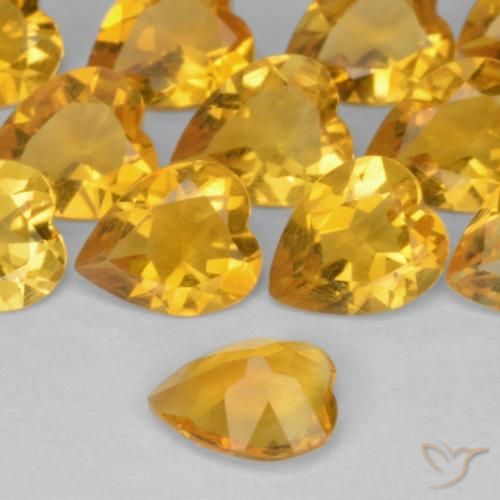 Citrine Gemstone in 6 x 5.1 mm Size for Sale, Citrine Stone in Medium Golden Color