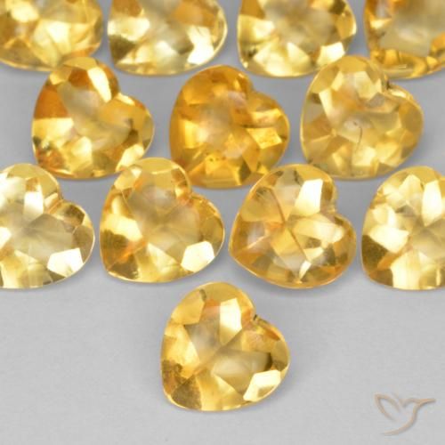 0.77ct Natural Deep Golden Orange Citrine, Heart, Transparent