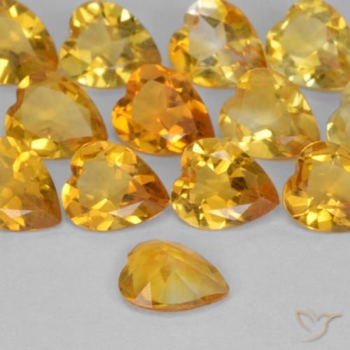Citrine Gemstones in 6 x 5 mm Size for Sale, Citrine Stones in Deep Golden Orange Color