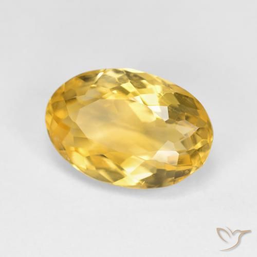 4.03 ct Golden Citrine Stone, Natural Citrine in Oval Facet Shape for Sale