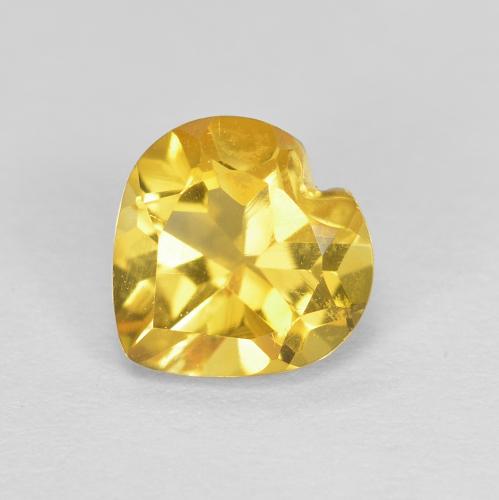 Citrino 6,1 x 6,1mm giallo Cuore sfaccettato dal Brasile, peso di 0,74 ct, gemma naturale non trattati in purezza VVS-VS, 1 pezzo Citrino - Colore: Giallo medio, durezza Mohs di 7 adatto per gioielli da indossare ogni giorno, Simboleggia abbondanza e prosperità, Photo A