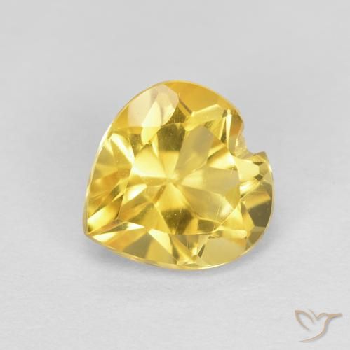 0.78ct Natural Tuscany Yellow Citrine, Heart, VVS-VS