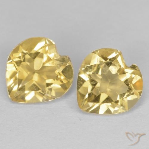 1.19 ct Yellow Citrine, 5.9 x 5.7 mm Heart Cut From Brazil, Photo A
