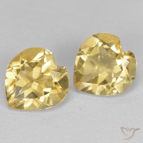 1.19 ctw Golden Citrine Stones, Natural Citrine in Heart Facet Shape for Sale