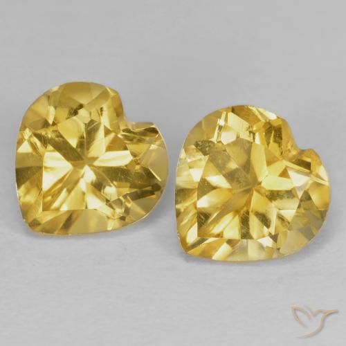 1.52 ct Yellow Citrine, 6.1 x 6 mm Heart Cut From Brazil, Photo A