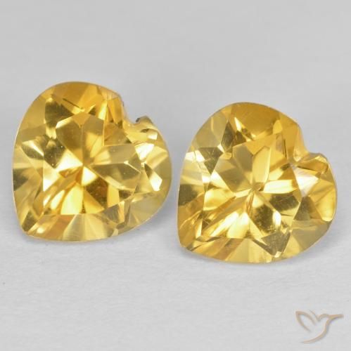1.58 ct Yellow Citrine, 6.3 x 6.2 mm Heart Cut From Brazil, Photo A