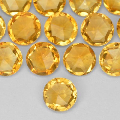 0.30 ct Golden Citrine Stone, Natural Citrine in Round Rose-Cut (double sided) Shape for Sale