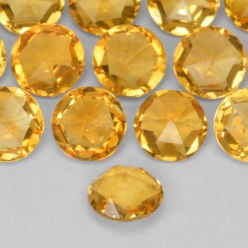 Citrine Gemstone in 4.7 mm Size for Sale, Citrine Stone in Medium-Dark Golden Color