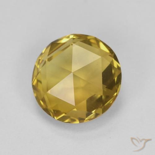 1.77 ct Golden Citrine Stone, Natural Citrine in Round Rose-Cut (double sided) Shape for Sale