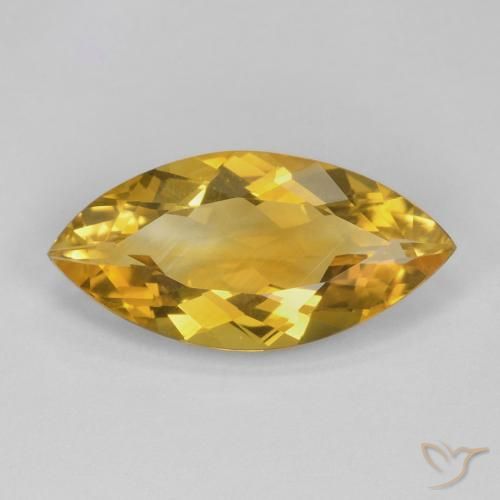 5.63ct Natural Golden Orange Citrine, Marquise, VVS-VS