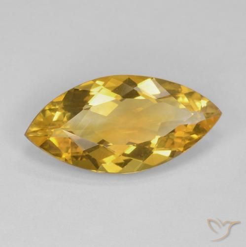 5.63 ct Golden Citrine Stone, Natural Citrine in Marquise Facet Shape for Sale