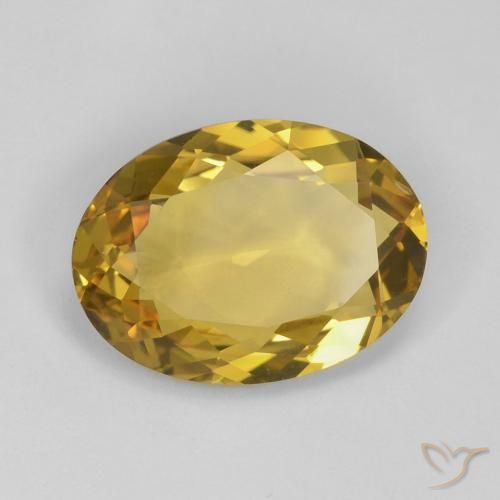 5.41 ct Golden Citrine Stone, Natural Citrine in Oval Facet Shape for Sale