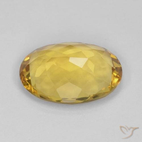 Citrine Gemstone in 14.9 x 10.9 mm Size for Sale, Citrine Stone in Golden-Orange Color