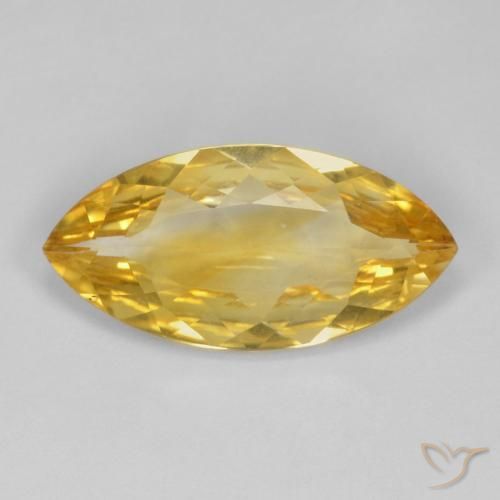 5.64 ct Yellow Citrine, 20.2 x 10.1 mm Marquise Cut From Brazil, Photo A
