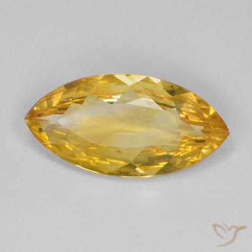 5.64 ct Golden Citrine Stone, Natural Citrine in Marquise Facet Shape for Sale