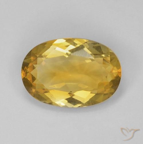 3.80ct Natural Medium Gold Citrine, Oval, VVS