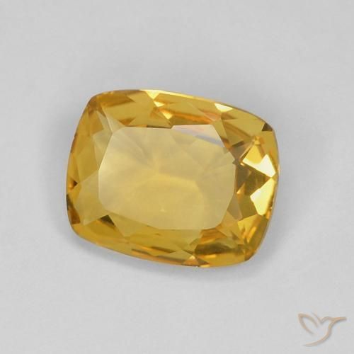 2.18 ct Golden Citrine Stone, Natural Citrine in Cushion-Cut Shape for Sale