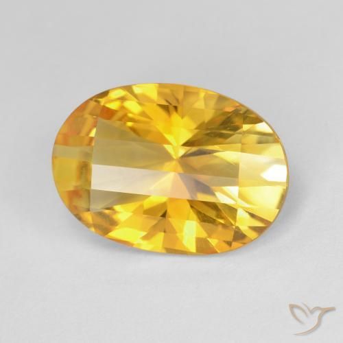 4.69 ct Golden Citrine Stone, Natural Citrine in Oval Concave Cut Shape for Sale