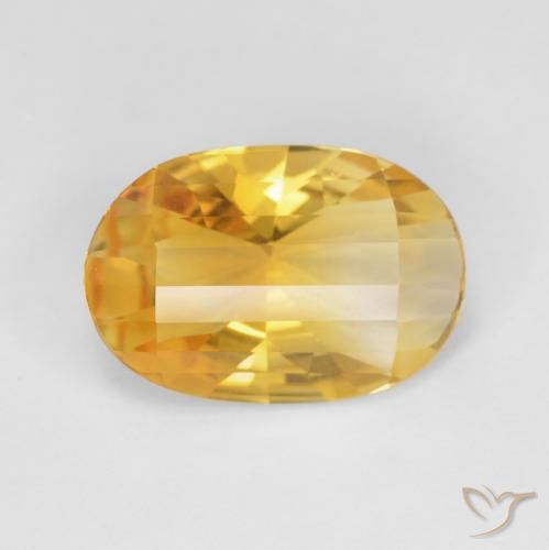 4.20 ct Golden Citrine Stone, Natural Citrine in Oval Concave Cut Shape for Sale