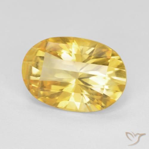 4.80 ct Golden Citrine Stone, Natural Citrine in Oval Concave Cut Shape for Sale