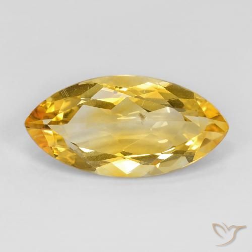 7.28 ct Yellow Citrine, 20.2 x 10.1 mm Marquise Cut From Brazil, Photo A