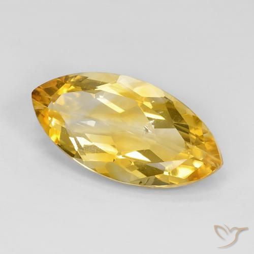 7.28 ct Golden Citrine Stone, Natural Citrine in Marquise Facet Shape for Sale