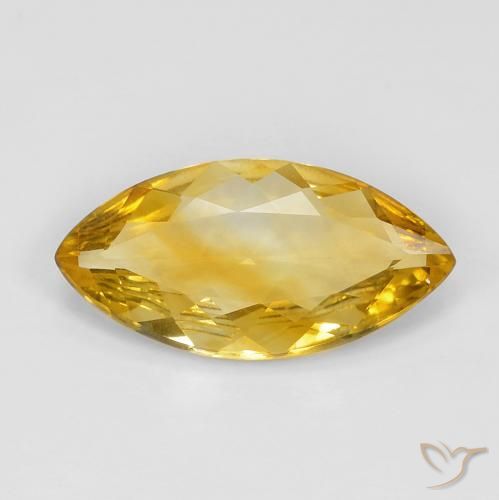 4.99ct Marquise Facet Golden Citrine from Brazil, Dimension 19.7 x 10mm, VVS Clarity, Natural untreated gemstone, 1pc Citrine in Bright Gold Color, Mohs Hardness of 7 suitable for daily wear jewelry, Year of the Rooster Gemstone, Photo A
