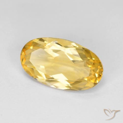 3.52 ct Golden Citrine Stone, Natural Citrine in Oval Facet Shape for Sale