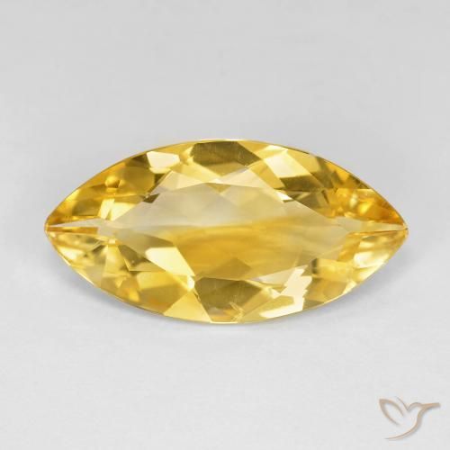 5.67 ct Yellow Citrine, 19.8 x 10.1 mm Marquise Cut From Brazil, Photo A