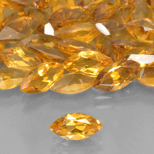 1.43 ctw Golden Citrine Gemstones, Citrine Gems in Marquise Facet Shape for Sale.