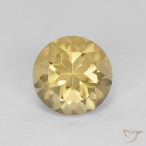 1.38 ct Yellow Citrine, 7.1 mm Round Cut From Brazil, Photo A