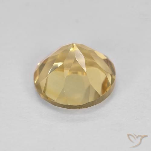 Citrine Gemstone in 7 mm (calibrated) Size for Sale, Citrine Stone in Medium Yellow Color