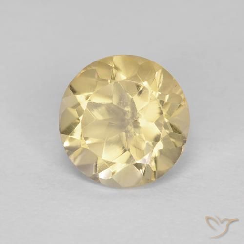 1.26 ct Yellow Citrine Stone, Natural Citrine in Round Facet Shape for Sale