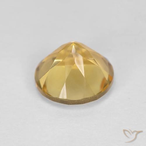 Citrine Gemstone in 7 mm (calibrated) Size for Sale, Citrine Stone in Medium Yellow Color