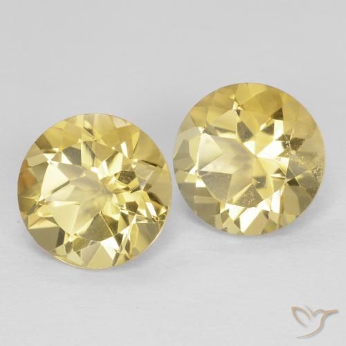 2.37 ctw Yellow Citrine Stones, Natural Citrine in Round Facet Shape for Sale