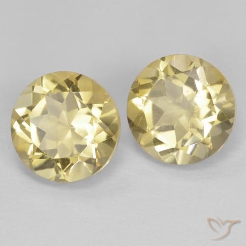 2.55 ctw Yellow Citrine Stones, Natural Citrine in Round Facet Shape for Sale
