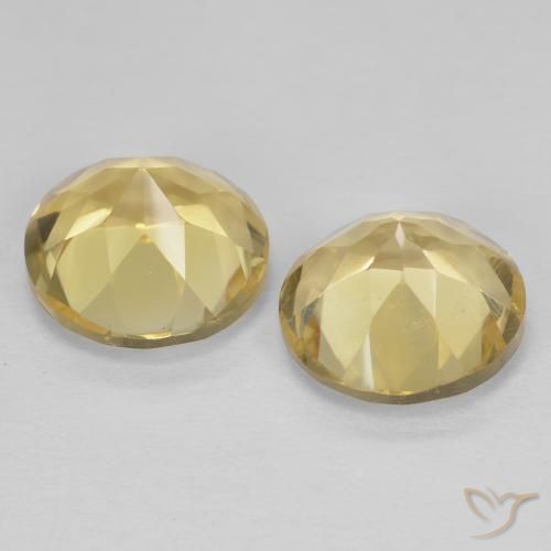 Citrine Gemstones in 7 mm (calibrated) Size for Sale, Citrine Stones in Light Gold Color