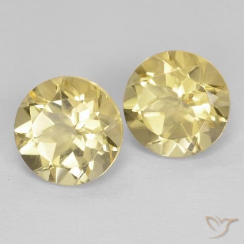 2.53 ctw Yellow Citrine Stones, Natural Citrine in Round Facet Shape for Sale