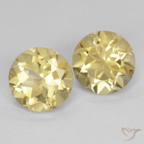 2.54 ctw Yellow Citrine Stones, Natural Citrine in Round Facet Shape for Sale