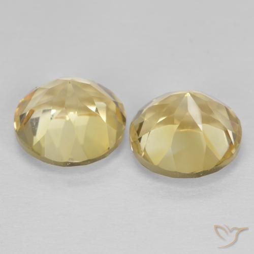 Citrine Gemstones in 7 mm (calibrated) Size for Sale, Citrine Stones in Light Golden-Yellow Color