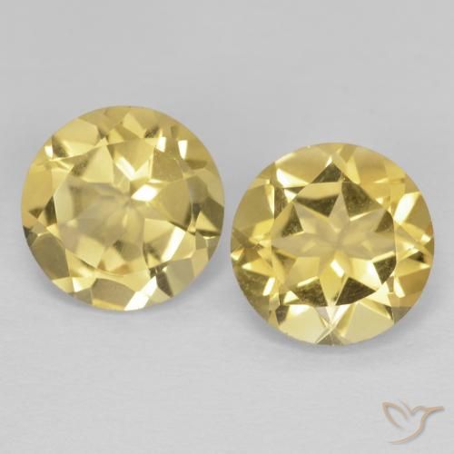 2.25 ct Yellow Citrine, 7.1 mm Round Cut From Brazil, Photo A