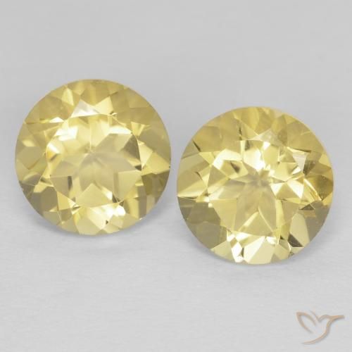 2.46ctw Natural Very Light Dijon Yellow Citrine, Round, VVS