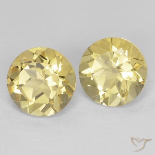2.46 ctw Yellow Citrine Stones, Natural Citrine in Round Facet Shape for Sale