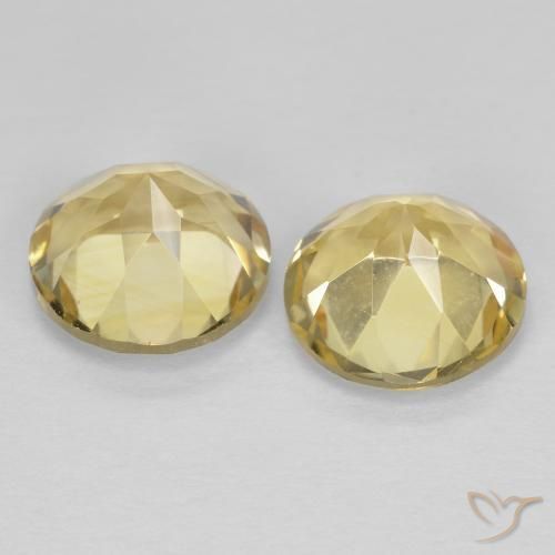 Citrine Gemstones in 7 mm (calibrated) Size for Sale, Citrine Stones in Very Light Dijon Yellow Color