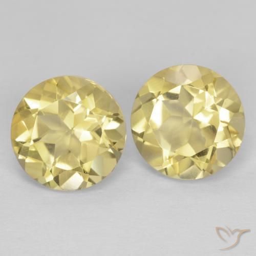 2.57 ctw Yellow Citrine Stones, Natural Citrine in Round Facet Shape for Sale