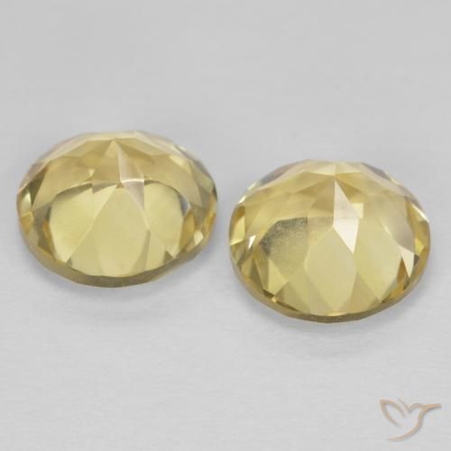 Citrine Gemstones in 7 mm (calibrated) Size for Sale, Citrine Stones in Very Light Dijon Yellow Color