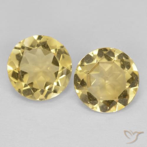 2.12ctw Natural Light Golden-Yellow Citrine, Round, VVS
