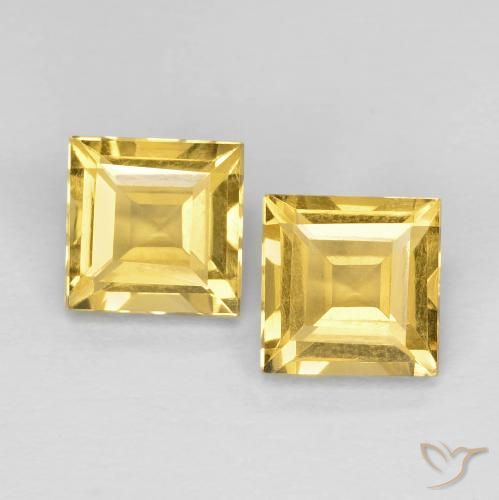 2.17ctw Natural Golden Citrine, Square, VVS-VS